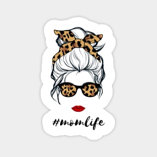 Mom Life Messy Bun Sunglasses #momlife Gift for Mothers Day Magnet