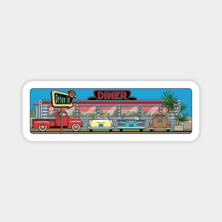 V8 Diner Illustration Magnet