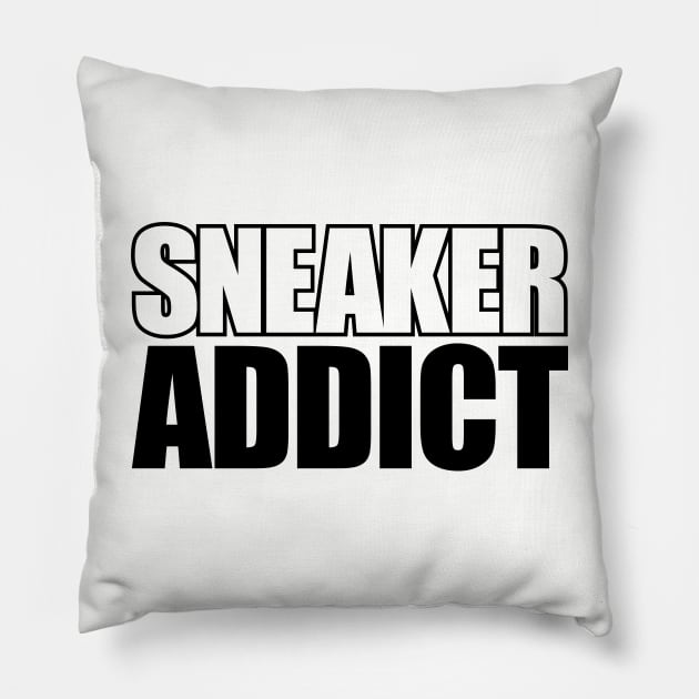 Sneaker Addict Outline BLK Pillow by Tee4daily