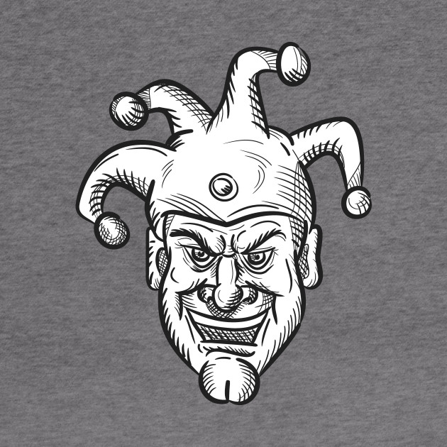 Crazy Medieval Court Jester Drawing Crazy Medieval Court Jester Drawing Hoodie Teepublic