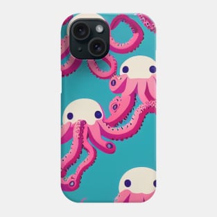 Pink Octopus Dancers - Super Cute Colorful Cephalopod Pattern Phone Case