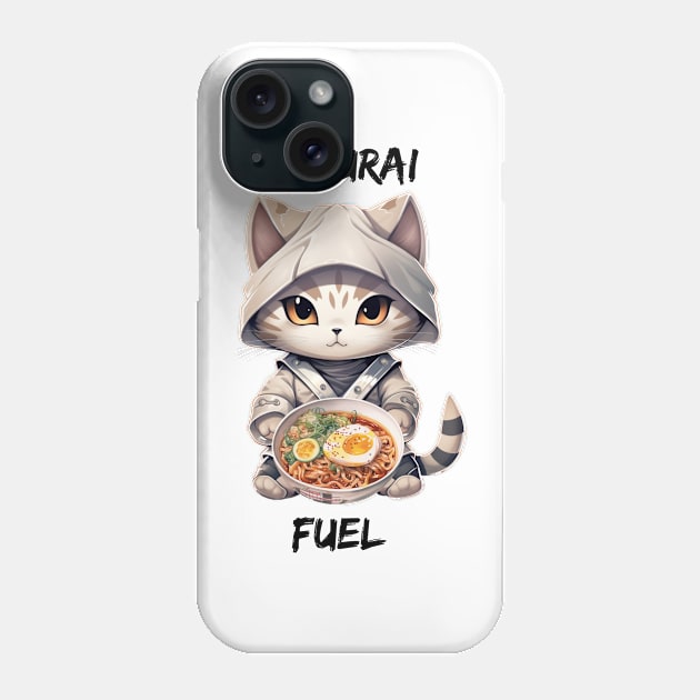 Samurai Fuel - Cat warrior ramen design Phone Case by kuallidesigns