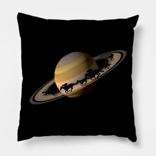 Horse Space Race Pillow