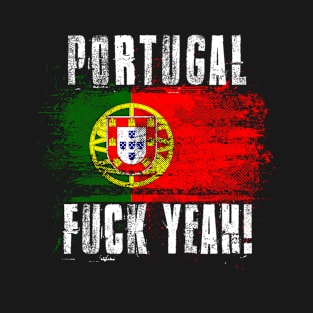 Portugal Fuck Yeah! Wartorn Distressed Flag T-Shirt