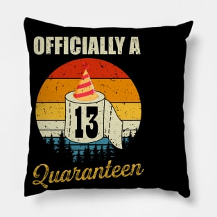 13th Birthday Gift Officially a Quaranteen Teenager 13 Years Old Pillow