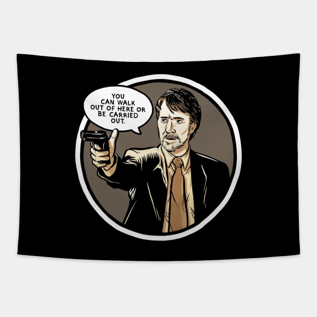 Hans Gruber Tapestry by Baddest Shirt Co.