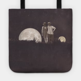 Moon on a Meadow Dream Surreal Vintage Photography 1920's Tote