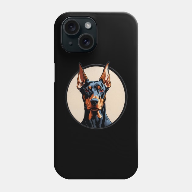 Dobermann Embroidered Patch Phone Case by Xie