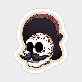 Male Dia De Los Muertos Sugar Skull Magnet