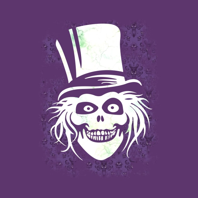 Hatbox Ghost With Grungy Haunted Mansion Wallpaper by wyckedguitarist