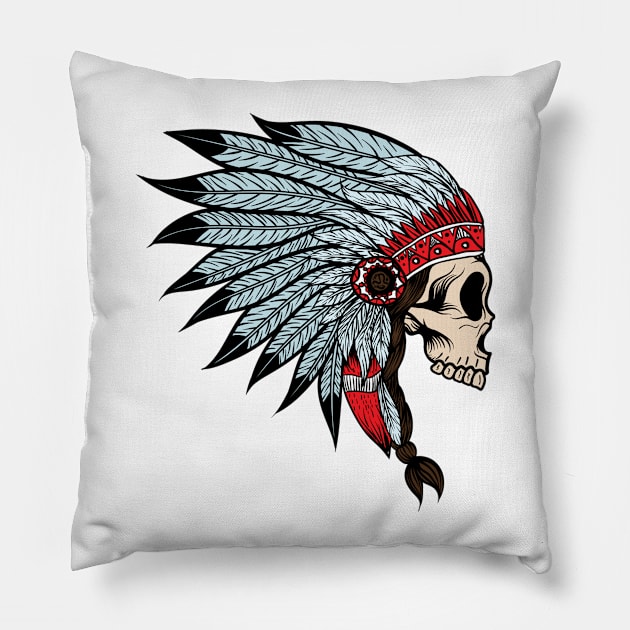 Indian skull Pillow by peggieprints