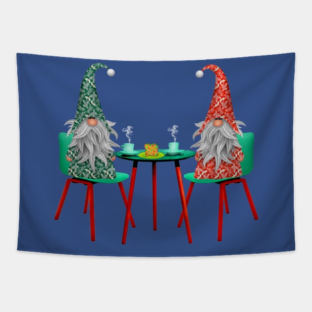 Merry Christmas Elf On Table Tapestry by holidaystore