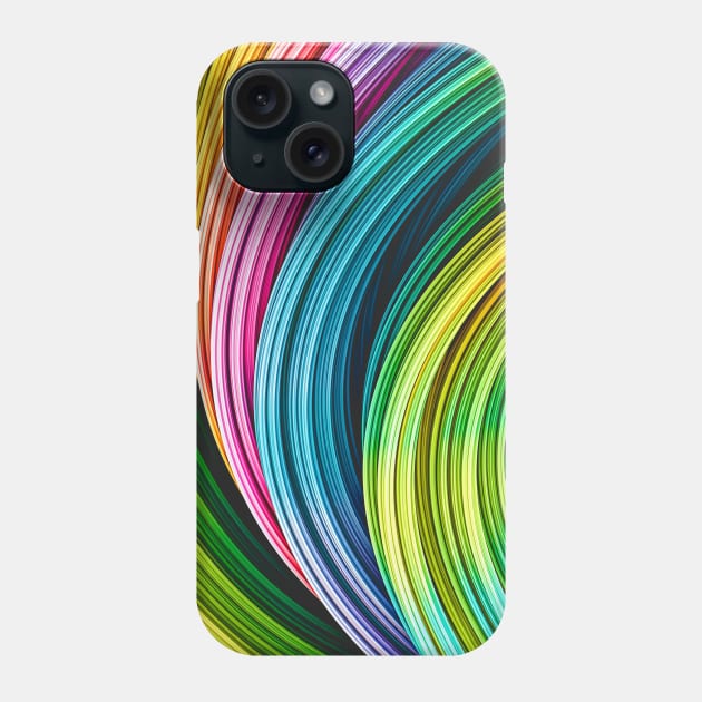 Green, Blue, Pink and Orange Colorful Abstract Art Strands Phone Case by love-fi