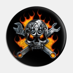 Mechanic Skull Pin