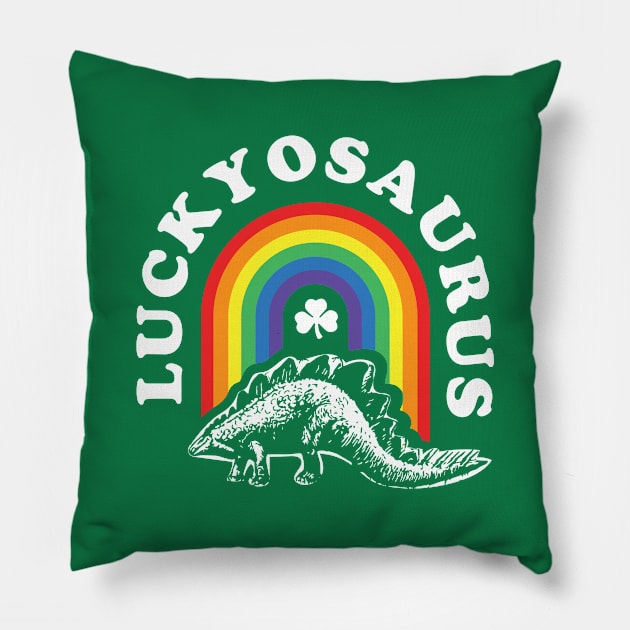 St. Patrick's Day Dinosaur Luckyosaurus Pillow by PodDesignShop