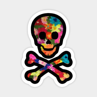 Flower Skull and Crossbones Magnet