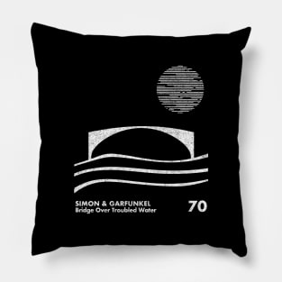 Simon & Garfunkel / Bridge Over Troubled Water / Minimalist Graphic Artwork Design Pillow