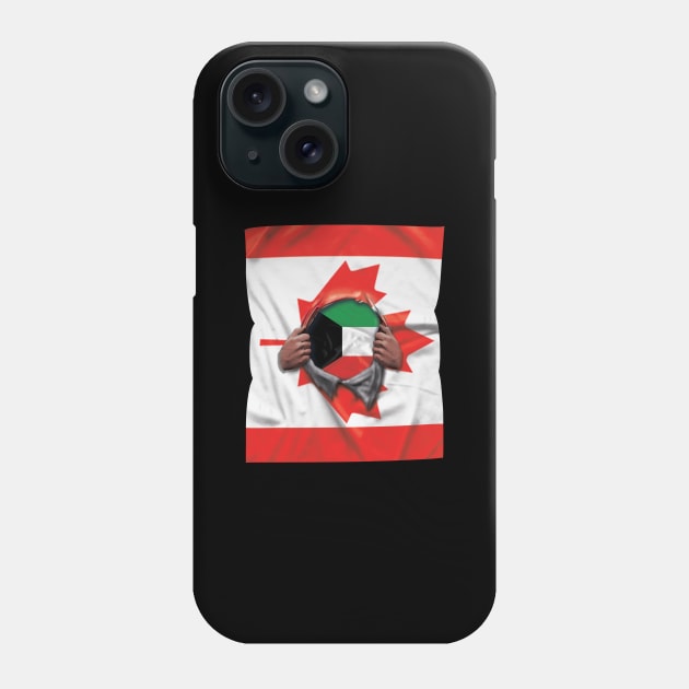 Kuwait Flag Canadian Flag Ripped - Gift for Kuwaiti From Kuwait Phone Case by Country Flags