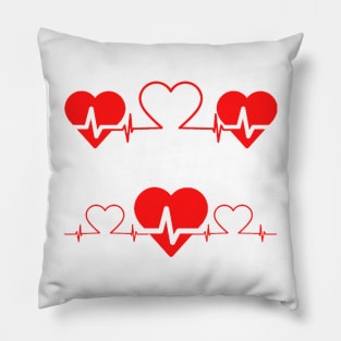 Red Heartbeat Pillow