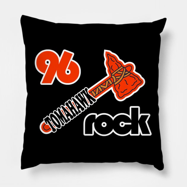 WKLS 96 Rock Atlanta Tomahawk Braves Mashup Pillow by RetroZest