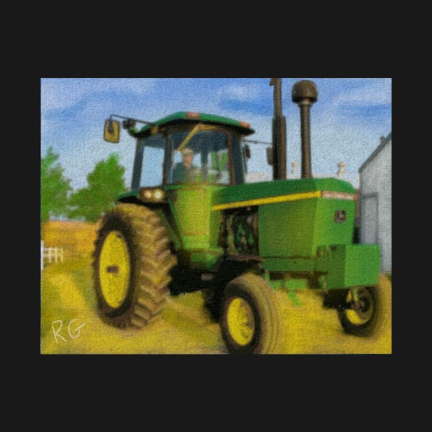 Green Tractor by RG Illustration