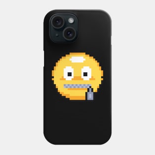 Zipped Lips Pixel Emoji Phone Case