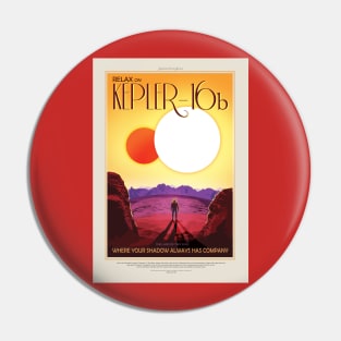 Kepler-16b Retro Poster Pin