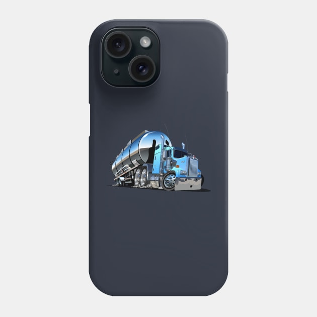 Cartoon semi tanker truck Phone Case by Mechanik