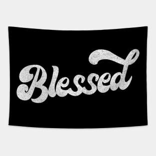 Blessed \/\/\/\/\ Retro Typography Design Tapestry