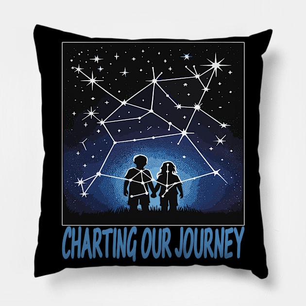 Cosmic Companions: Sibling Constellation Pillow by maknatess