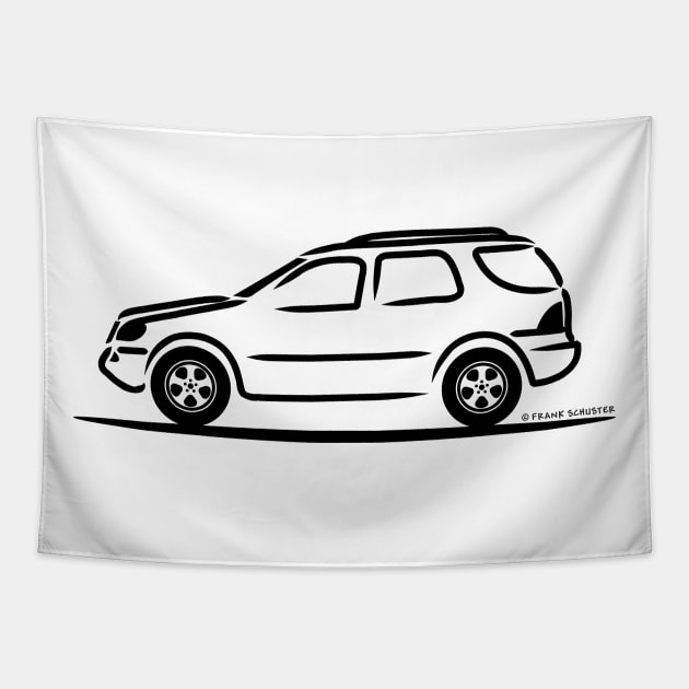 Mercedes Benz ML W163 Wht Tapestry by PauHanaDesign