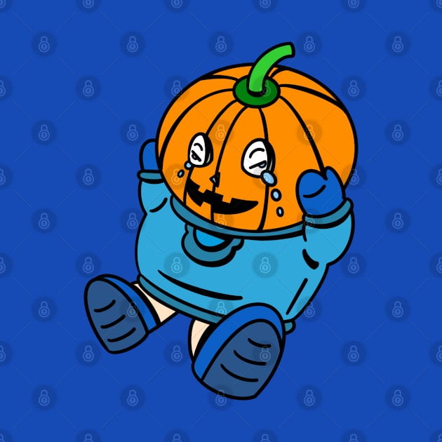 Cute crying pumpkin head by Andrew Hau