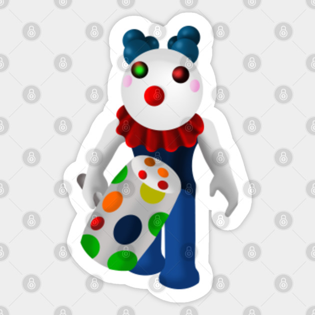 Piggy Roblox Roblox Clowny Piggy Clowny Roblox Game Sticker Teepublic - piggy roblox characters clowny