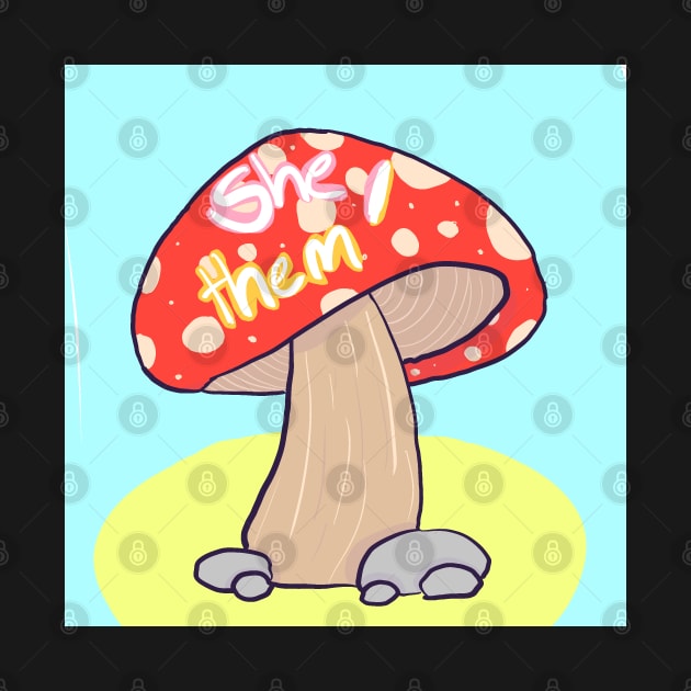 cute mushroom she/them pronoun by Ech0mun