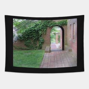 Vine Covered Brick Wall Tapestry