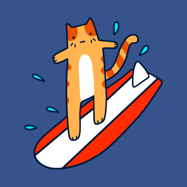 Surfing Tabby Cat by saradaboru