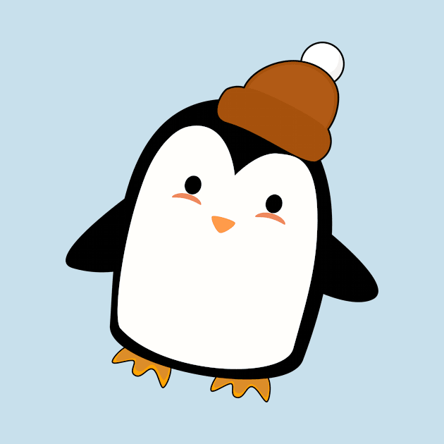 Kawaii Penguin with a beanie by happinessinatee