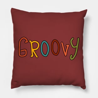 groovy retro vibes aesthetic vintage Pillow