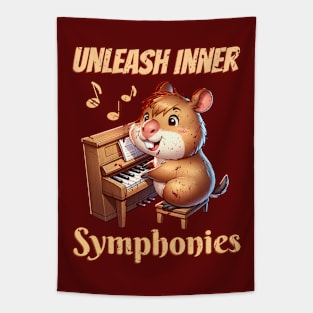 Capybara Music T-shirt Tapestry