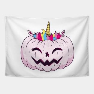 Pumpkin unicorn Halloween gift Tapestry
