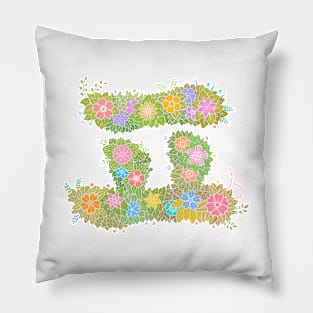 "ㅍ" Floral Letter Hangeul Pillow