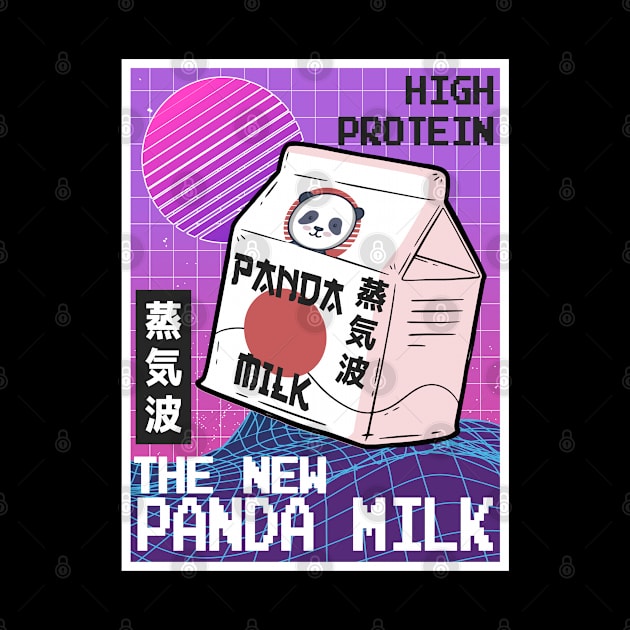 Vaporwave 80th Synthwave Panda Milk Japan Style by Kuehni