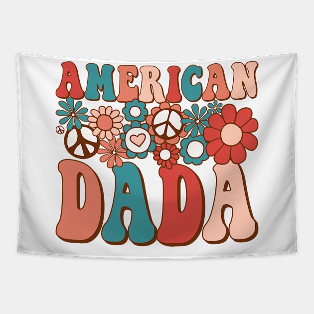 Retro Groovy American Dada Matching Family 4th of July Tapestry by BramCrye