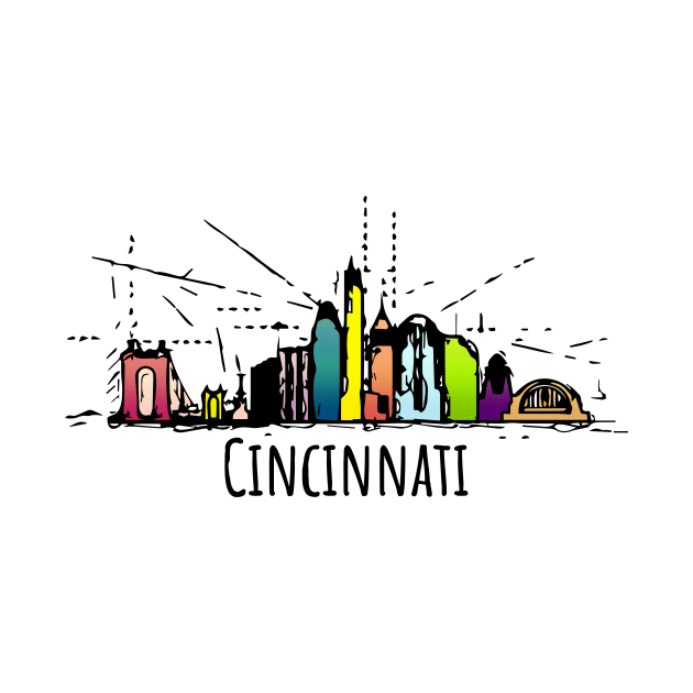 Cincinnati City Skyline Cool Ohio souvenir by DimDom