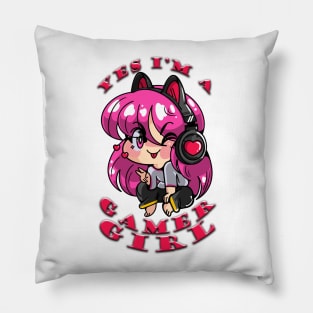 Yes Im A Gamer Girl Red Pillow