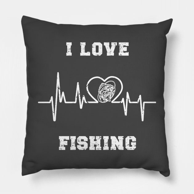 I love Fishing Pillow by Athikan