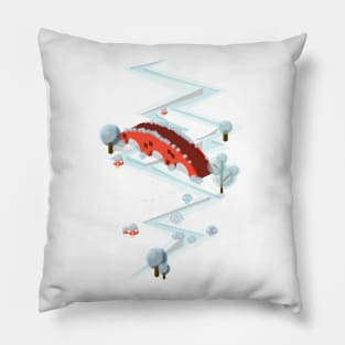 Isometric Winter Bridge Pillow