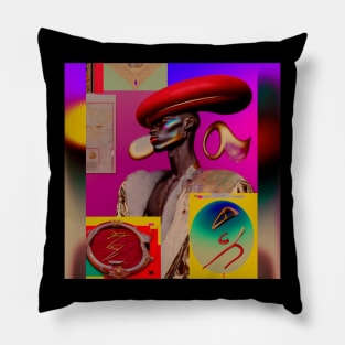 A person with a hat on - Afrofuturist Pillow