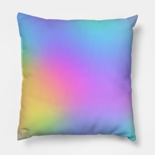 Rainbow Colors Abstract Blurry Gradient Ombre Soft Tie Dye Look Pillow