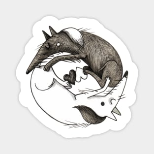 Yin Yang - wolves Magnet